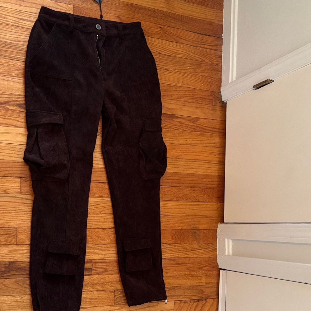 Maniere De Voir Brown Corduroy Straight Leg Pants
